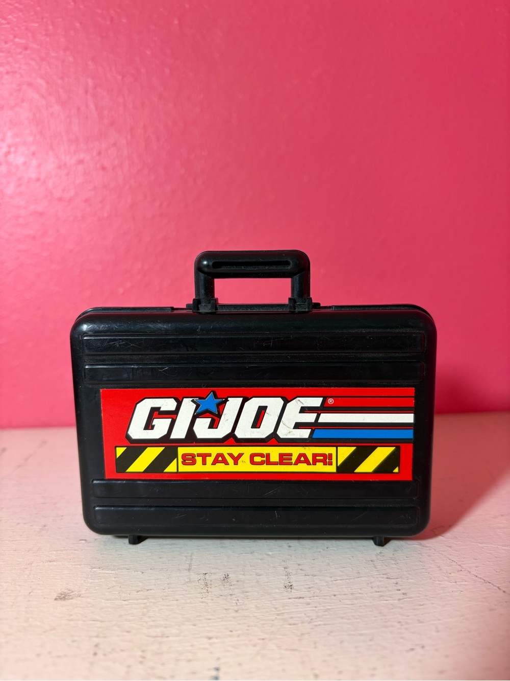 Vintage G.I. Joe Black Plastic Stay Clear Gun Case with 7 Grenades Toy Retro Fun